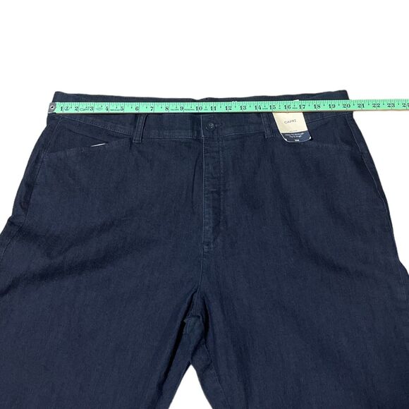 Women's St. Johns Bay Crop Pants Blue Denim Mid Rise Capri SZ/ 20 TALL - Picture 10 of 13